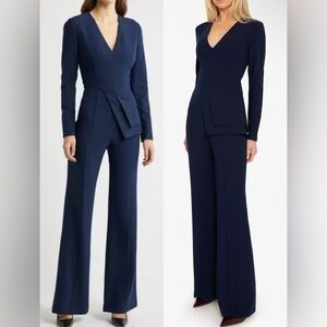 NEW Black Halo Sinclair Navy Long Sleeves Jumpsuit sz 12